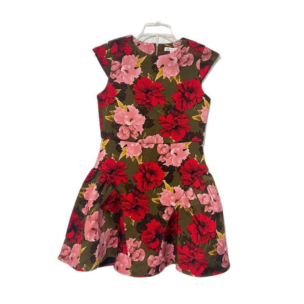 GB Girls Floral Dress Size 10 Jacquard Lined Party Special Occasion